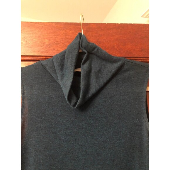 LOFT SIZE MED BLUE MOCK TURTLENECK SLEEVELESS  SWEATER TOP - Picture 7 of 10
